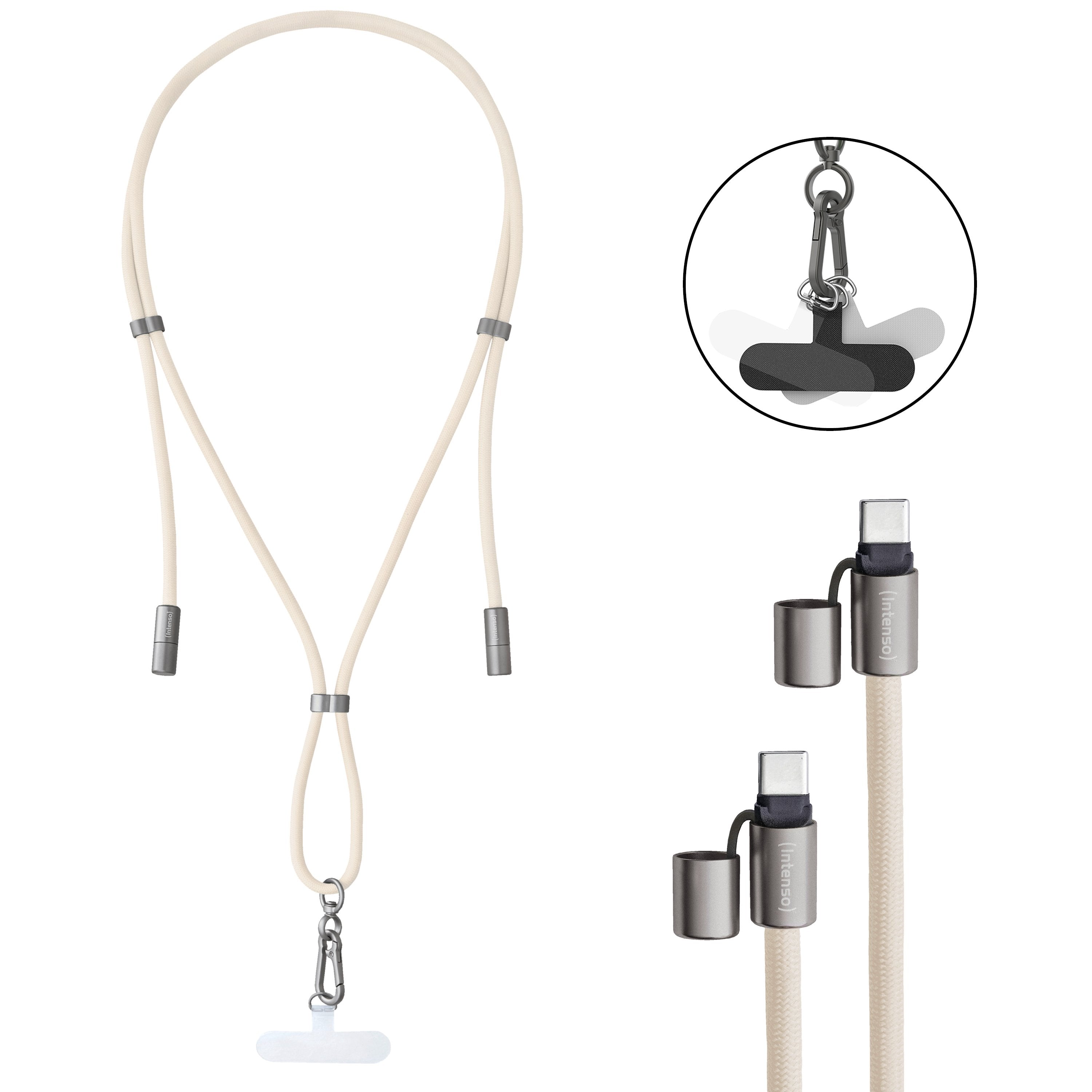EAN 4034303037100 - Intenso Handykette als Lade- + Datenkabel USB-C bis 1,65m beige cable USB USB C imagen 1
