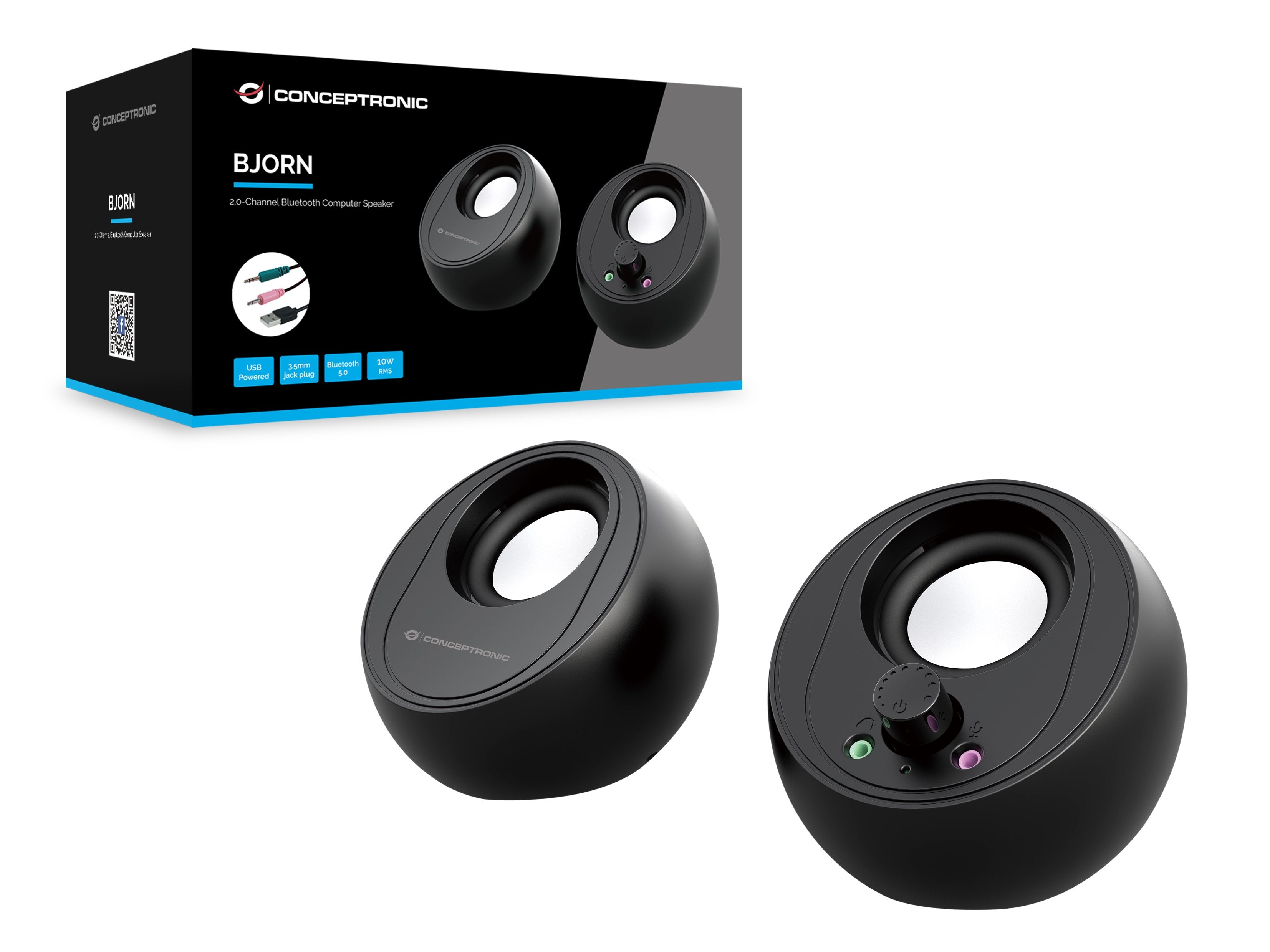 EAN 4015867227411 - Conceptronic BJORN01B altavoz De 2 vías Negro Inalámbrico y alámbrico 10 W imagen 3