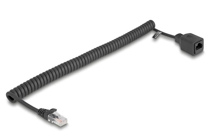 Delock Rj45 Spiralcable Stecker Zu Buchse Cat.5e Utp 1 M Bis 3 M Schwarz