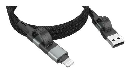 Ansmann Magnetisches 4in1 Ladecable (Negro, Usb-A / Usb-C / Lightning) 1700-0188