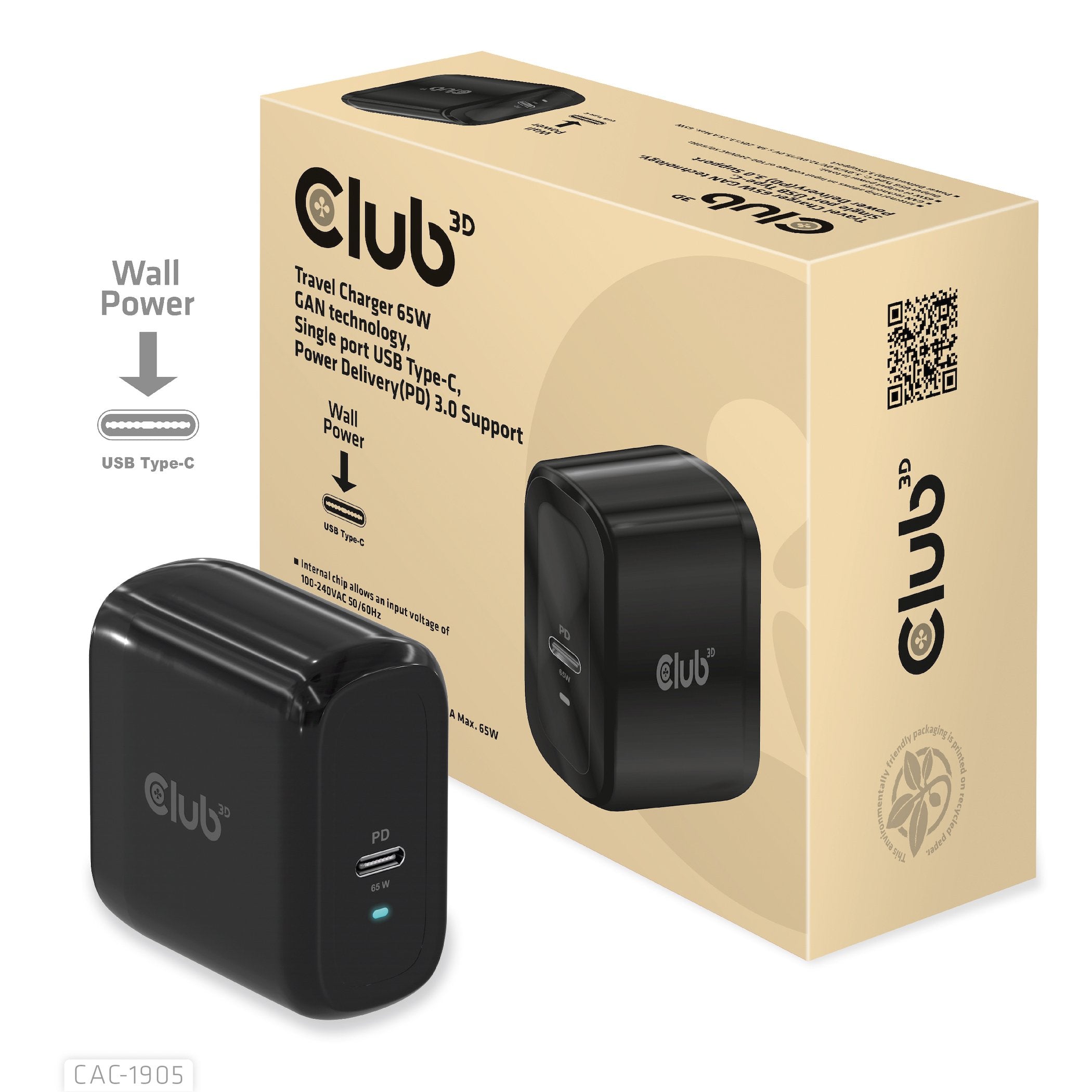 EAN 8719214472283 - CLUB3D CAC-1905 cargador de dispositivo móvil Universal Negro Corriente alterna Interior imagen 3