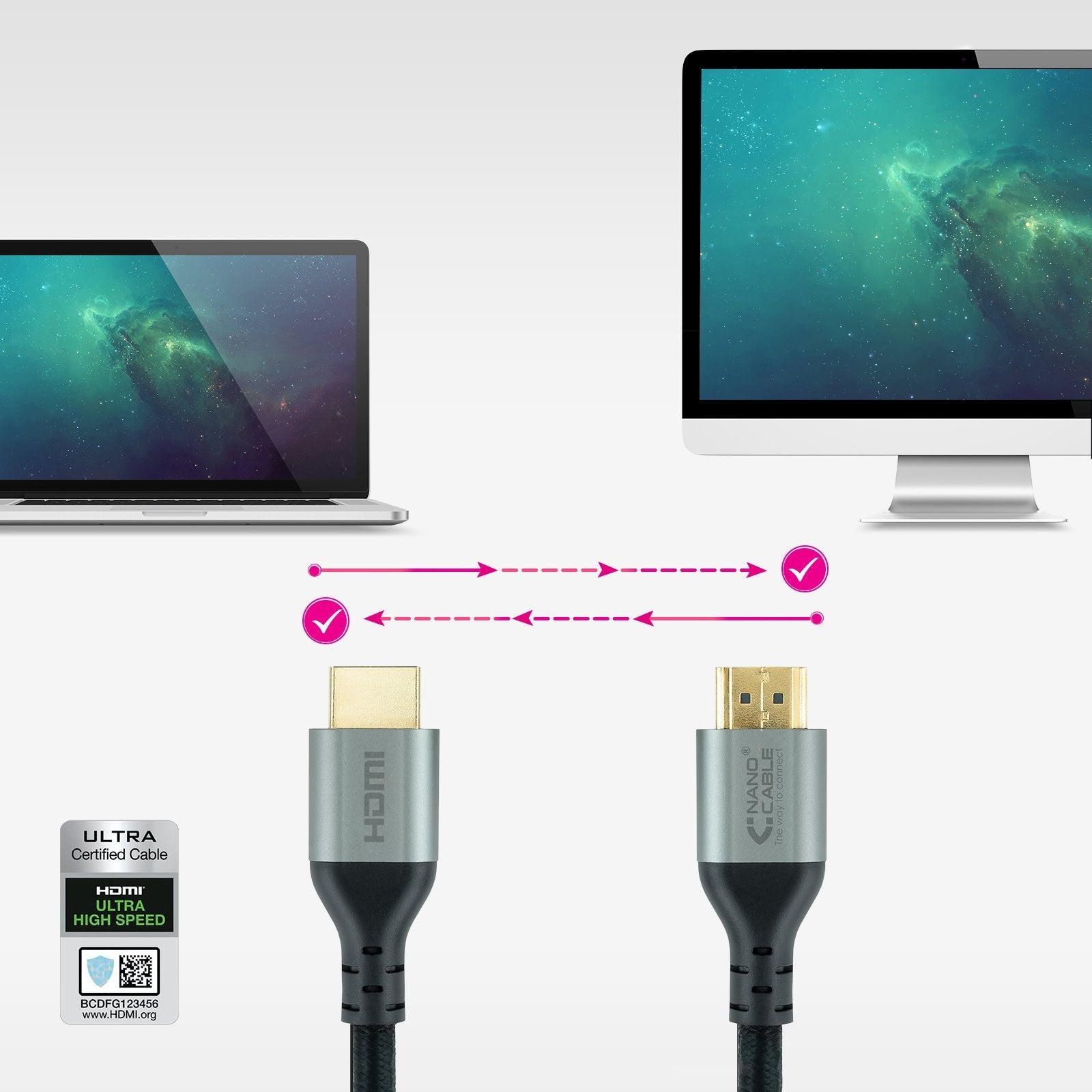 Nanocable Cable Hdmi 2.1 Certificado Ultra Hs M-M 1m - Negro