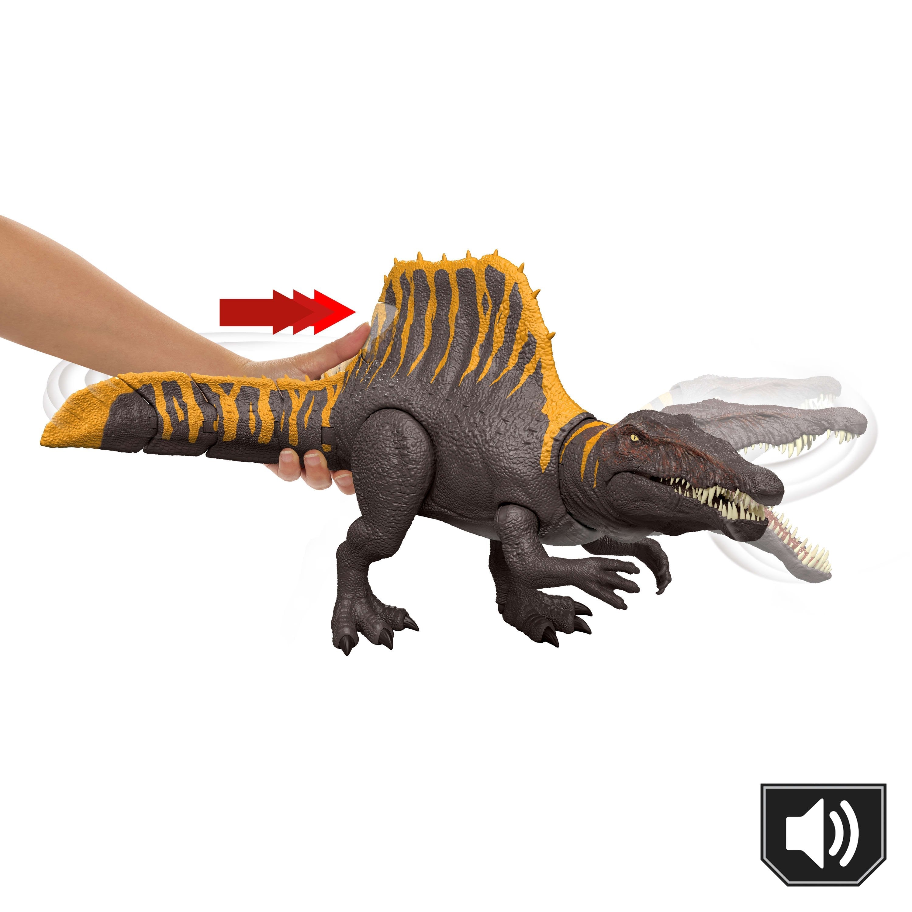 Mattel Jurassic World Tail Thrasher Spinosaurus-Actionfigur Jgb56