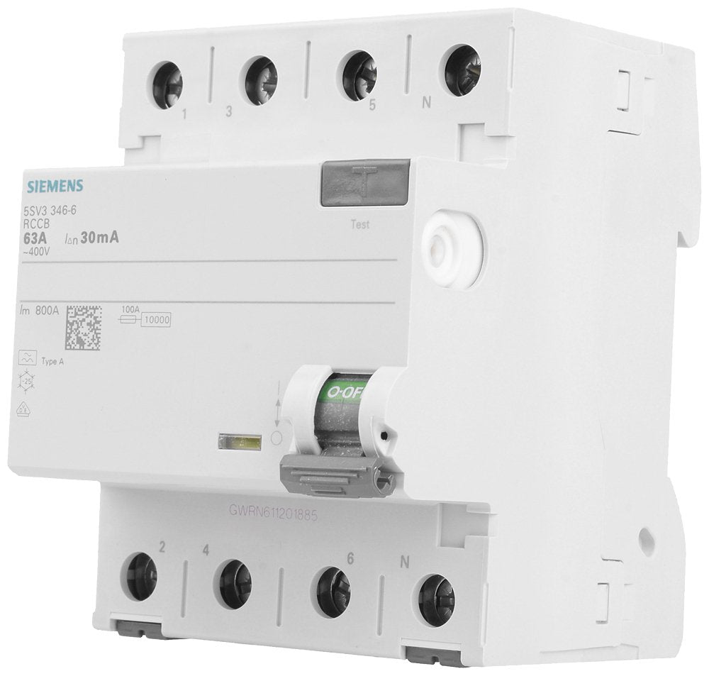 Siemens Fi-Interruptor 4x63a 5sv33466 Tipo A 63a 3+N-Pol 30ma 400v 4te