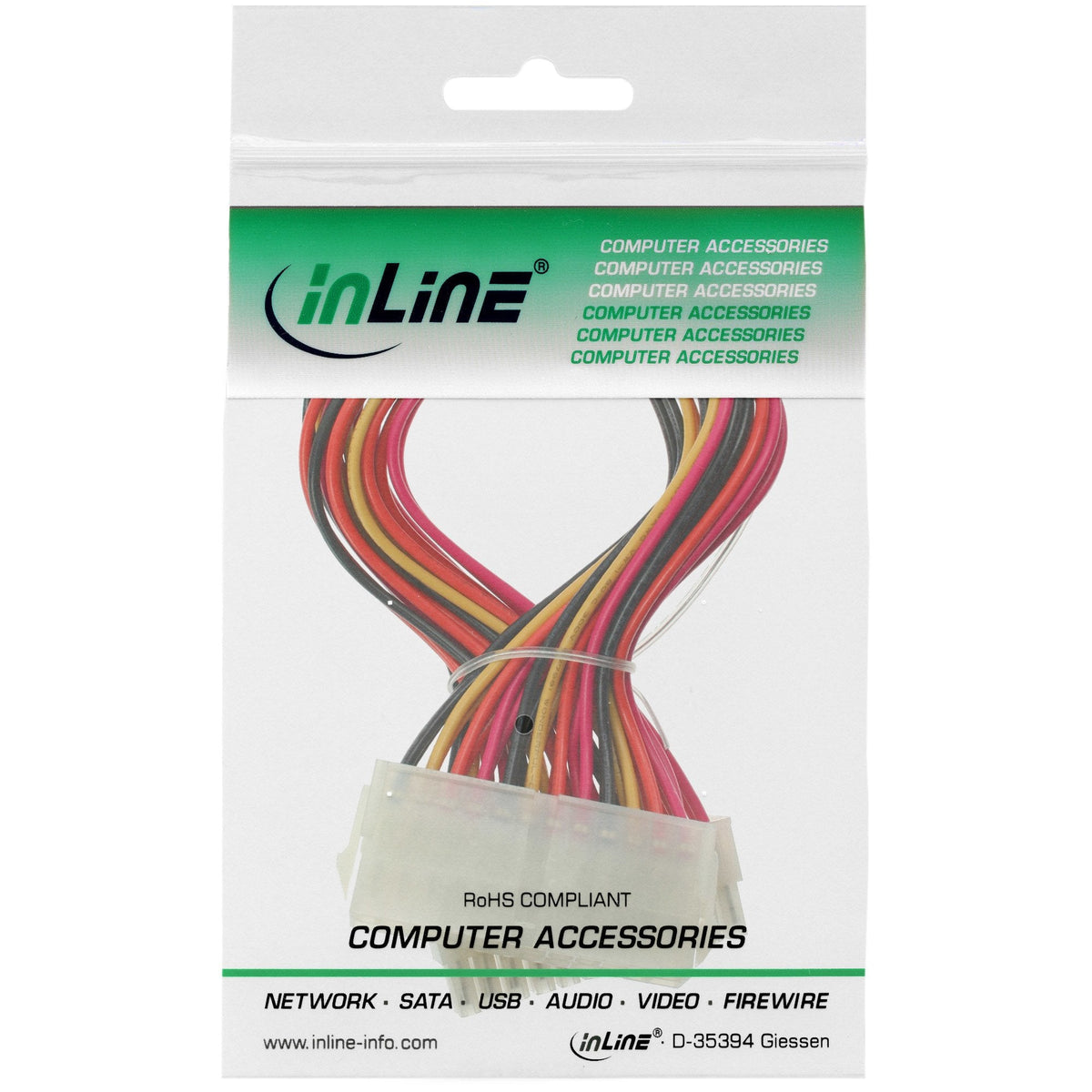 Cable De Extensión Inline Atx De 24 Pines Macho A Hembra De 0,45 M