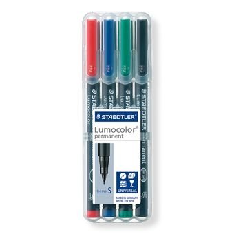 Staedtler Rotulador Permanente Lumocolor Punta 0.4mm 313 Estuche Cuatro Unidades