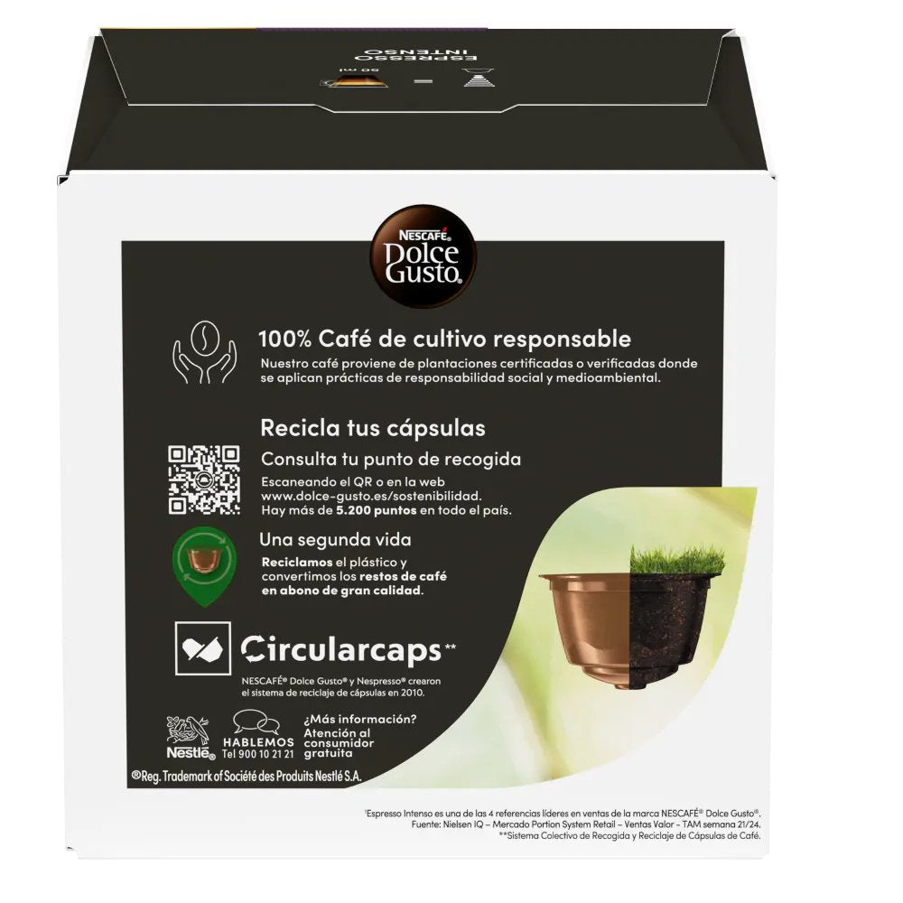 Nestle 12283277. Tipo De Producto: Cápsula De Café Sistema De Cápsulas/Monodosis De Café: Dolce Gusto Capacidad En Tazas: 16 Tazas. Tipo De Embalaje: Caja. Cantidad Por Paquete: 16 Pieza(S)