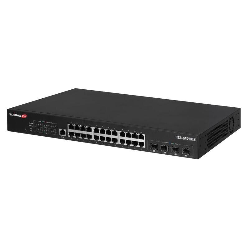 Edimax Switch 24x Tgs-5428plx 2.5gbe L2 Surveill.Vlan Poe+