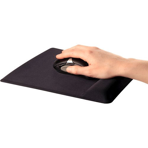 Fellowes Alfombrilla Con Reposamuñecas De Espuma Canal Ergonomico - Diseñador Para Evitar Dolor De Muñeca - Color Negro