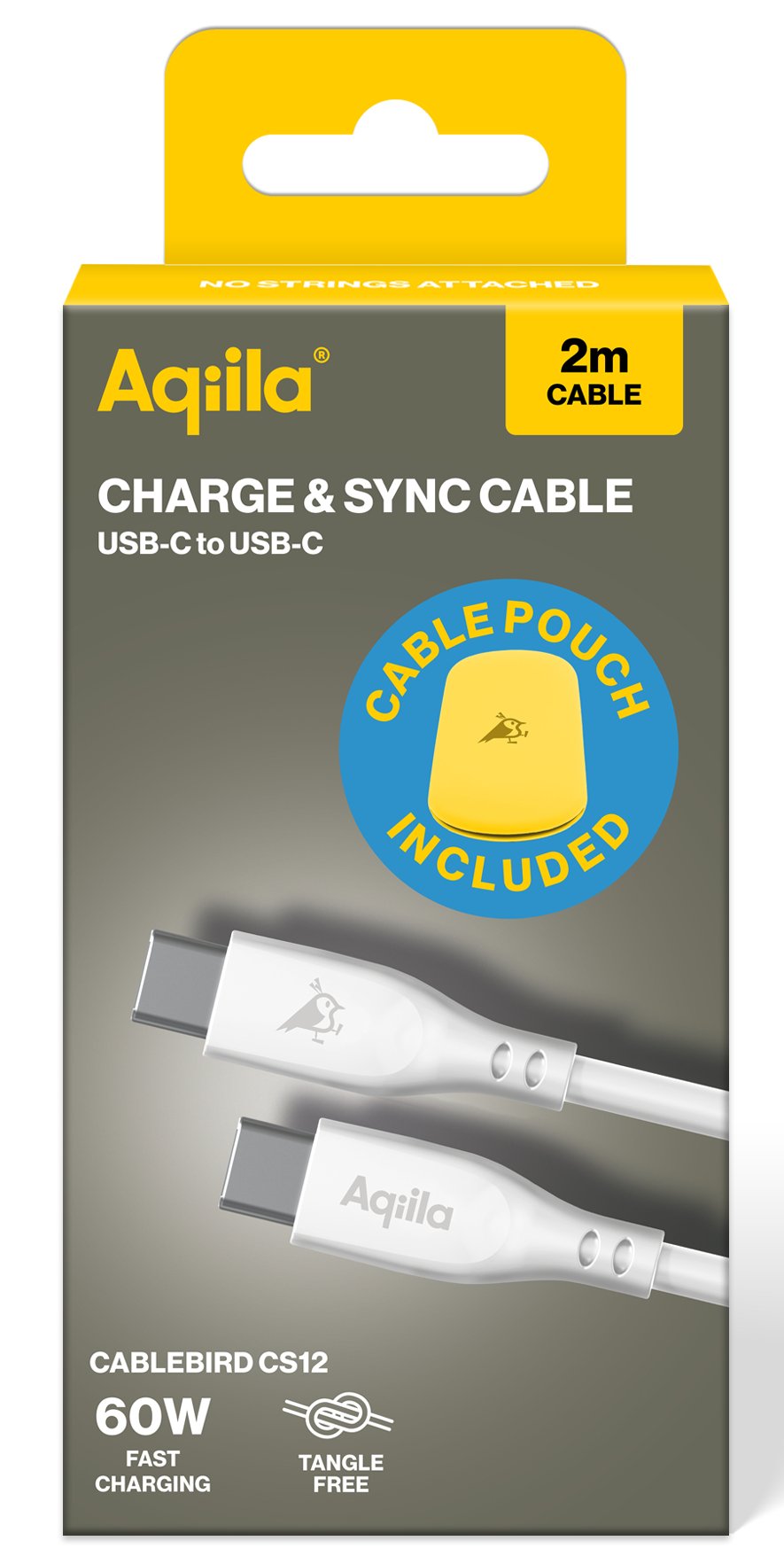 Aqiila Cablebird Cs12 Lade-/Sync Kabel 60w Type C Type C 2m