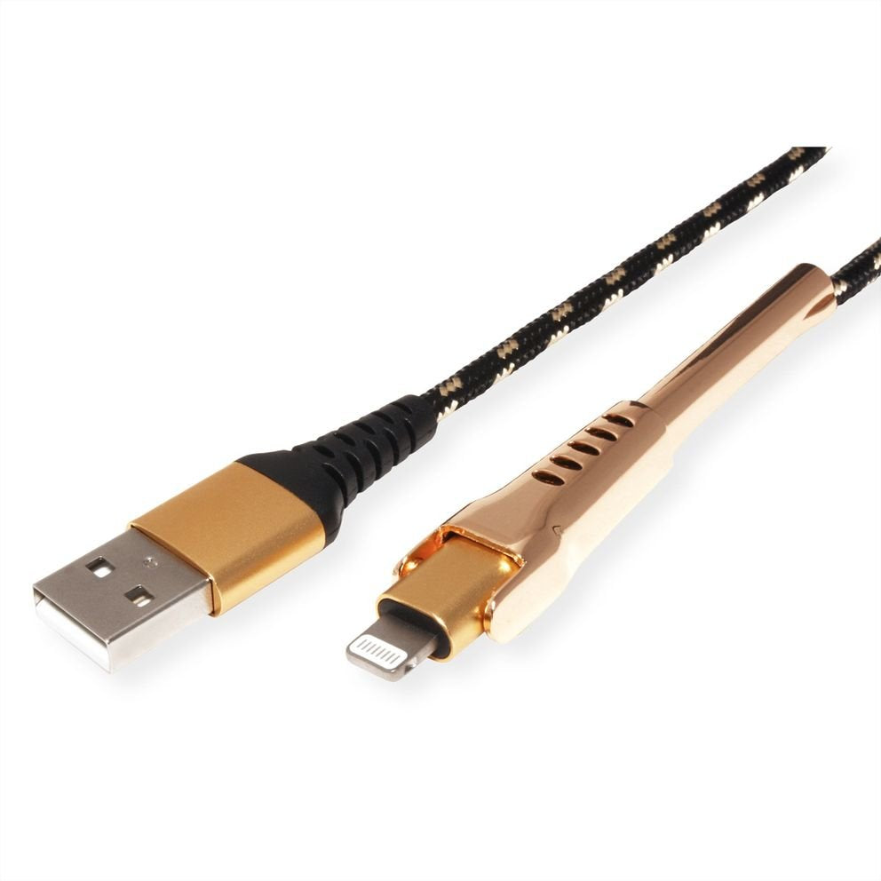 EAN 7630049617193 - ROLINE 11.02.8923 cable de conector Lightning 1 m Negro, Oro imagen 3