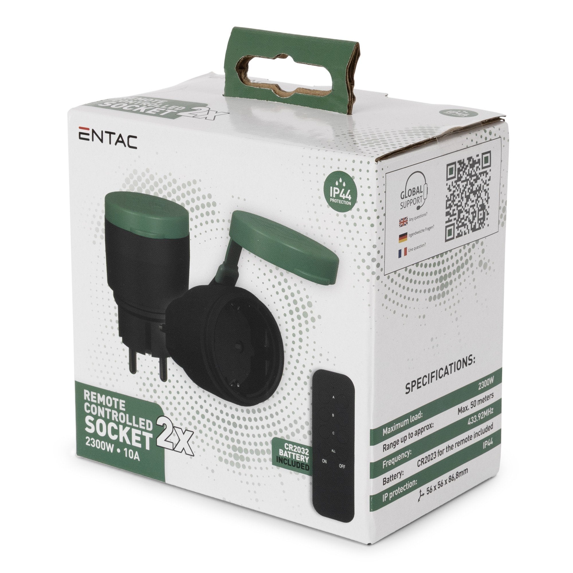 Entac Ferngemeuert Aussenmeckdose 2er Set Negro Ip44