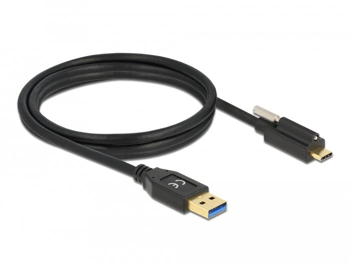 Delock Usb 10 Gbps Cable Typ-A Stecker Zu Usb Type-C Stecker Mit Schraube Oben 1,5 M