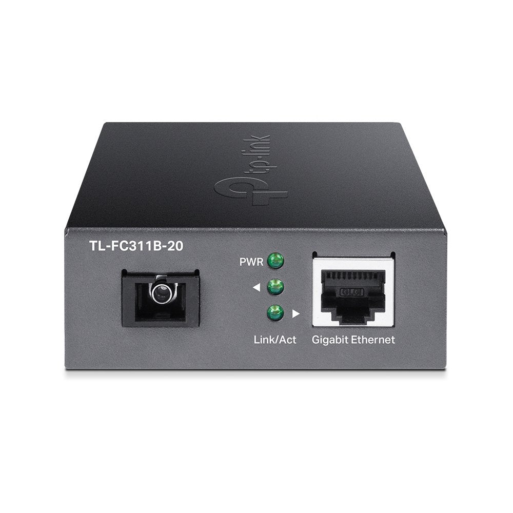 Tp-Link Convertidor De Fibra Fc311b-20  Single-Mode Gigabit Bidireccional De 1p Rj45 10/100/1000 A 1p Sc Port Gigabit Cobertura 20km