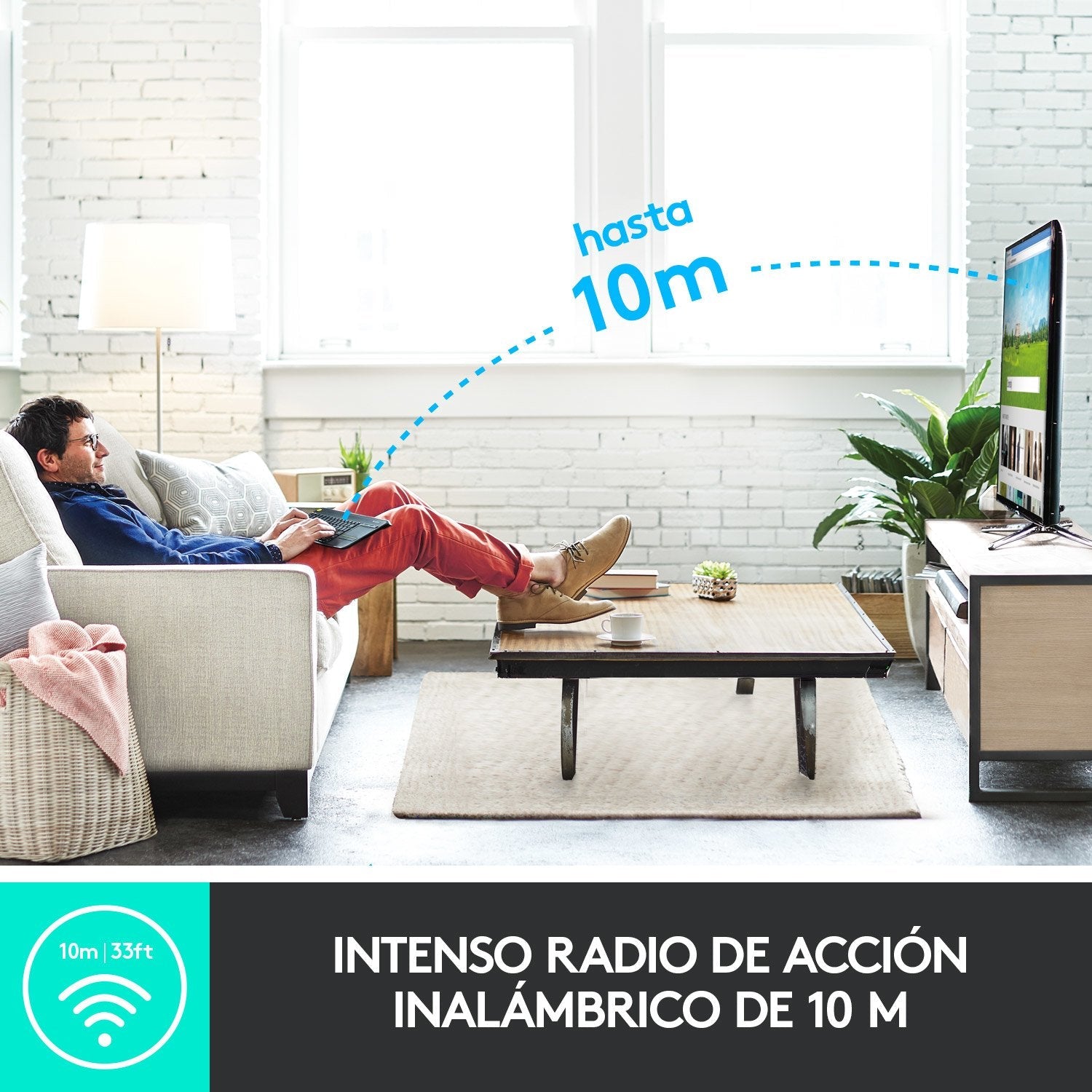 Teclado Español Logitech K400 Plus Tv Rf Inalámbrico Qwerty Blanco