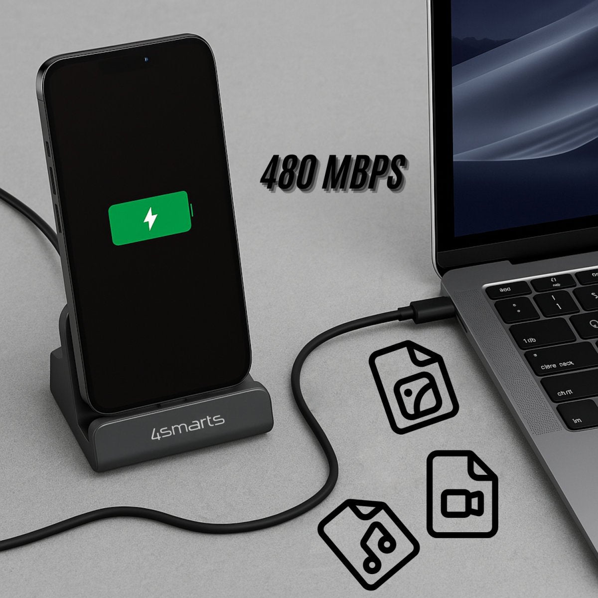 EAN 4252011911134 - 4smarts 541426 estación dock para móvil Smartphone Negro, Gris imagen 5