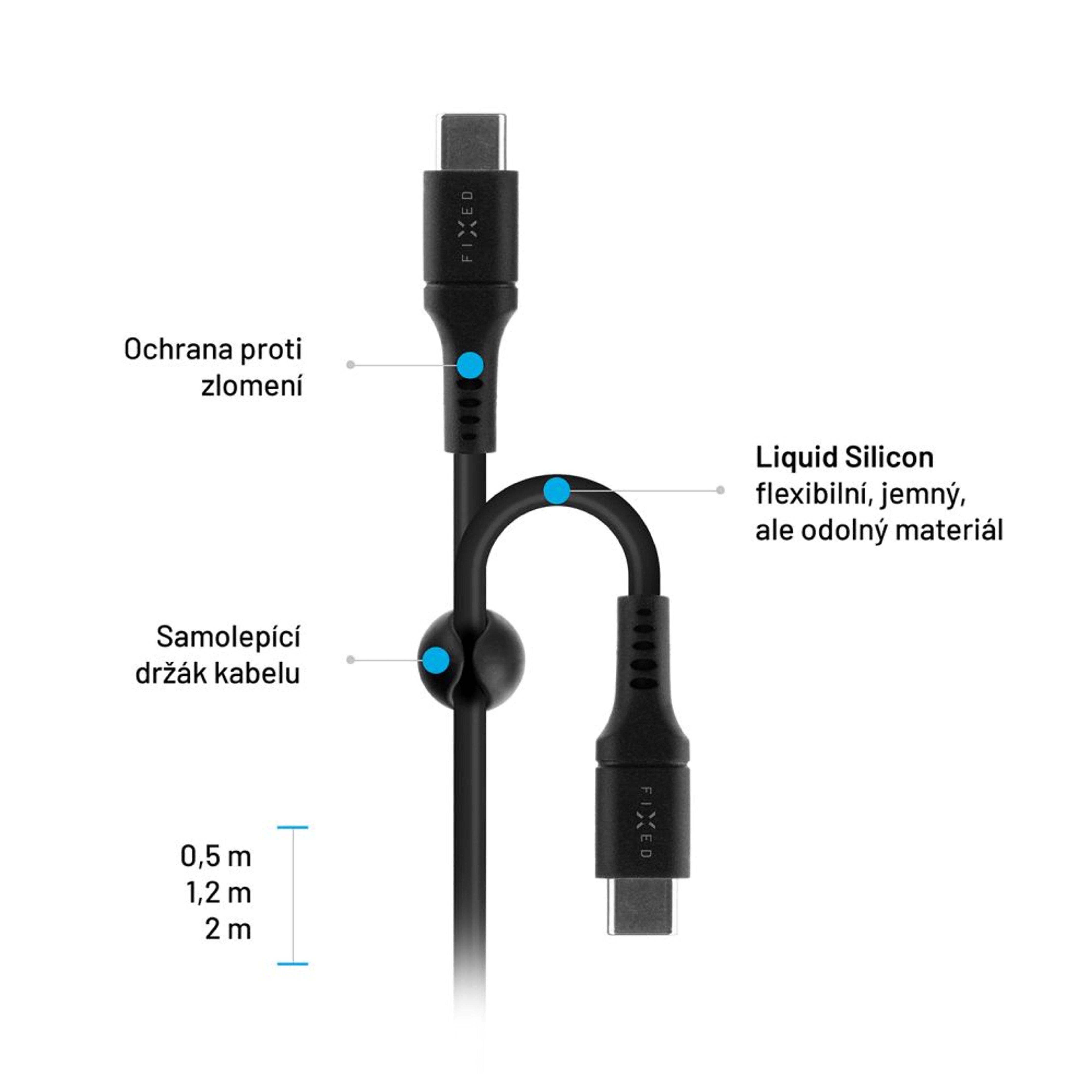 EAN 8591680147274 - FIXED FIXDLS-CC12-BK cable USB USB 2.0 1,2 m USB C 4,8 Gbit/s Negro imagen 5