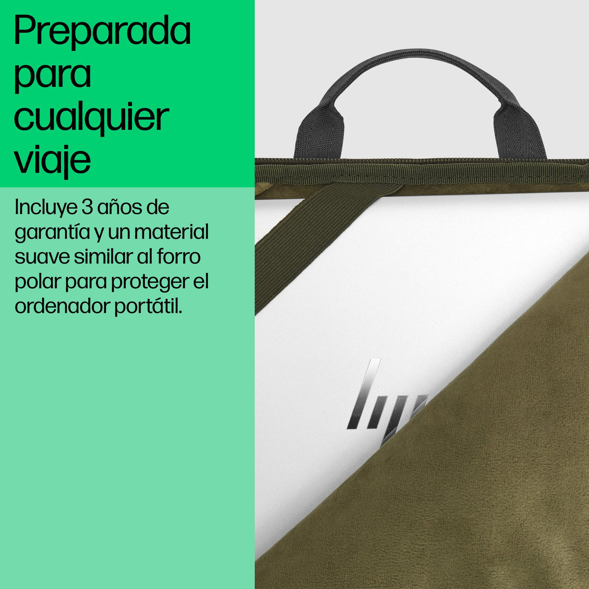 EAN 0197961660456 - HP 15.6 Modular Laptop Sleeve 39,6 cm (15.6") Verde, Gris imagen 4