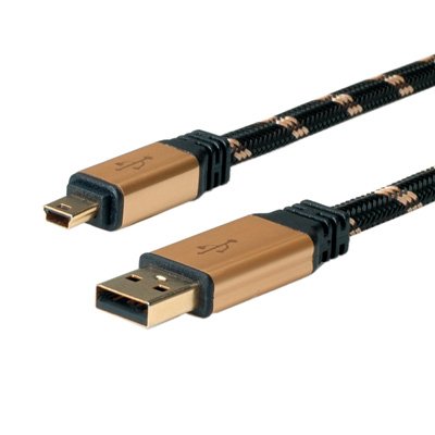 Cable Roline Gold Usb2.0 A-5pin Mini. M/M. 1.8m