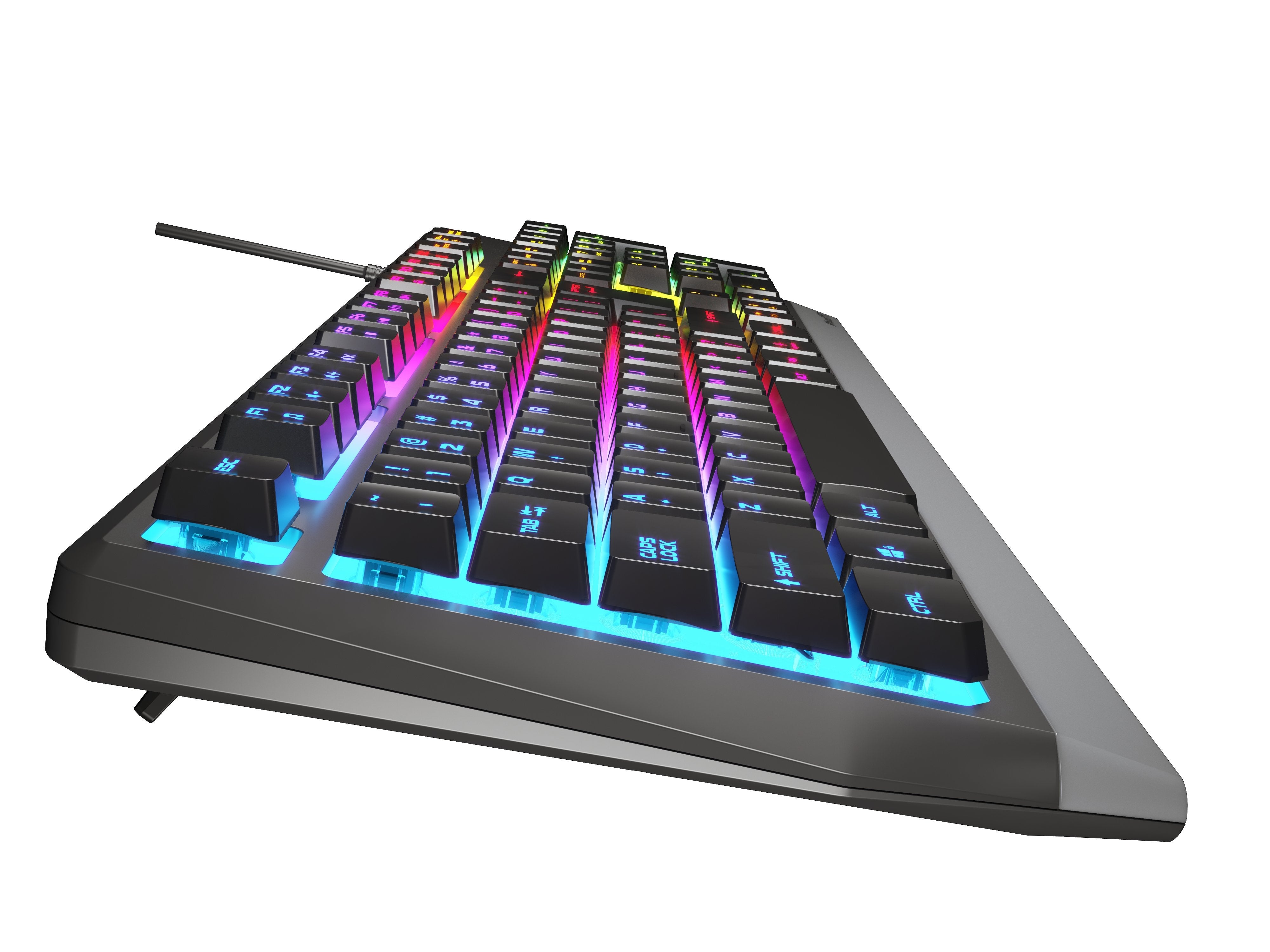 Natec Genesis Teclado (Ingles) Gaming Keyboard Rhod 300 Rgb Us Layout