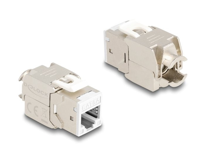 Delock Keystone Modulo Rj45 Hembra A Lsa Cat.6a Blanco Set 10 Piezas