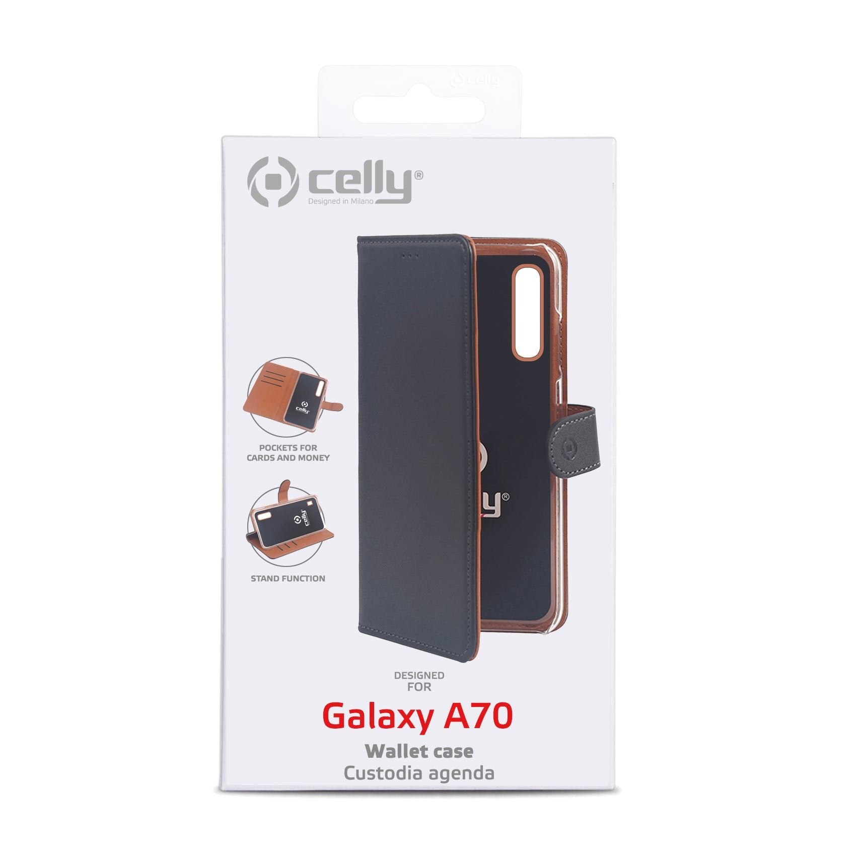 Funda Wally Cell Con Funcion Soporte Para Samsung Galaxy A70, Negra