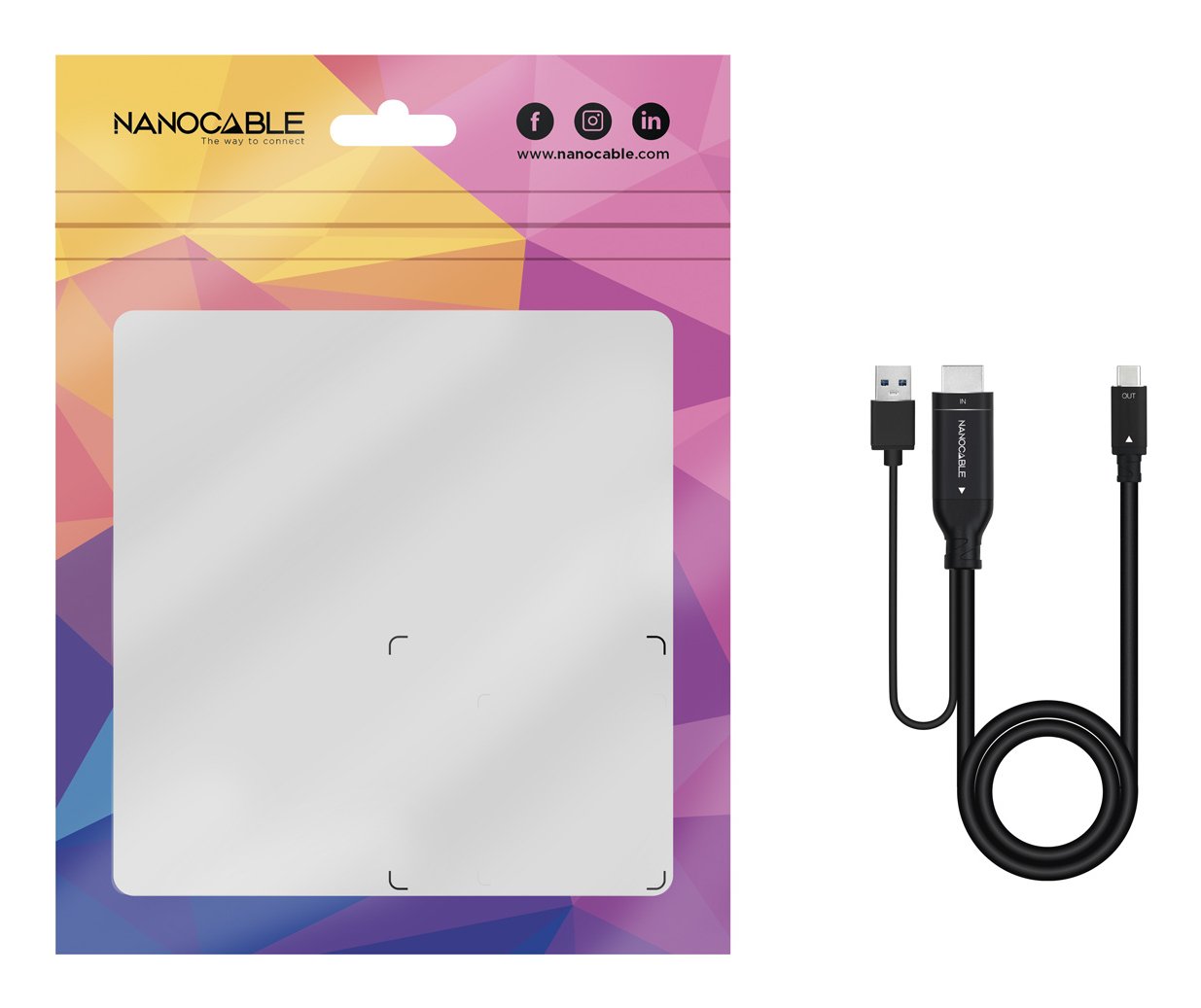 Cable Conversor Hdmi A Usb-C, Hdmi/M-Usb-C/M 1.8 M