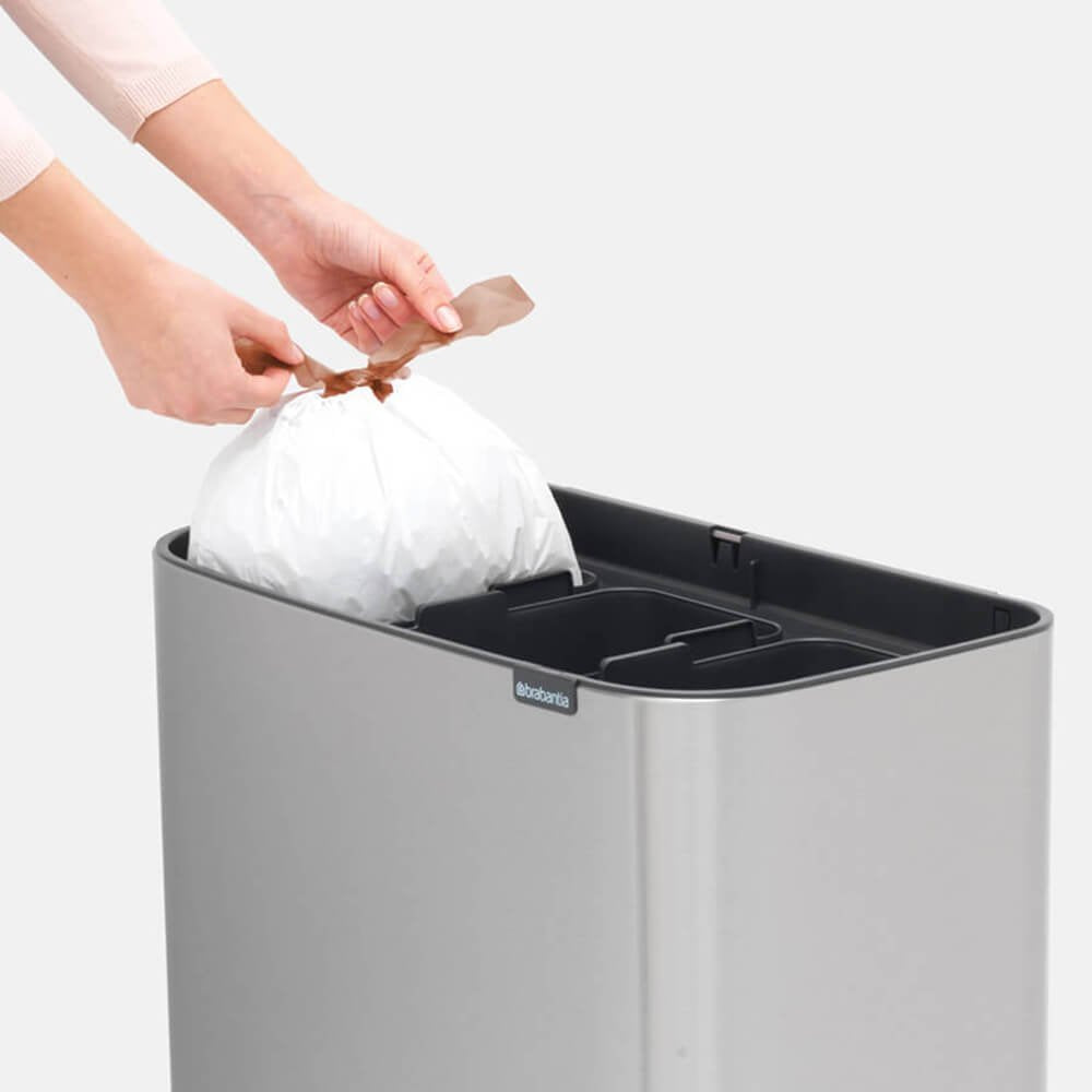 Brabantia 316081 Papelera 33 L Rectangular Acero Inoxidable Negro, Acero Inoxidable