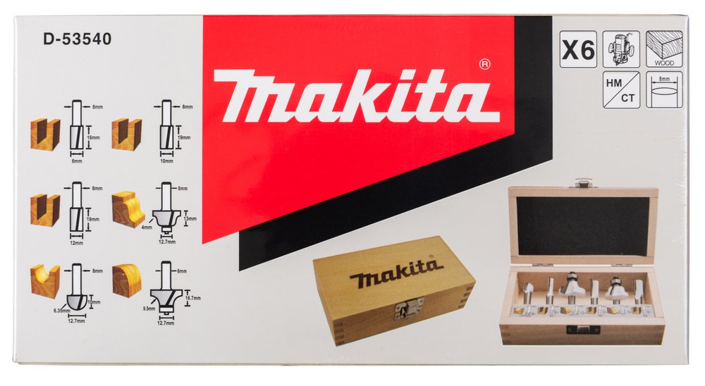 Makita Fraeser-Set 8mm 6stk