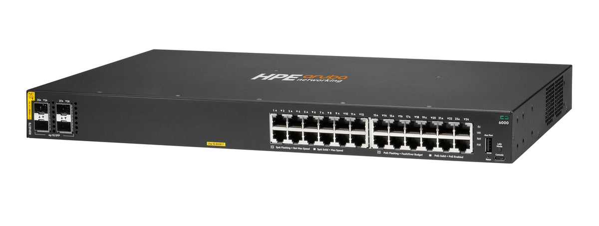 EAN 0190017785974 - HPE Aruba Networking CX 6000 24p 10M/100M/1G Class4 PoE 4p SFP 1G 370W Switch imagen 2