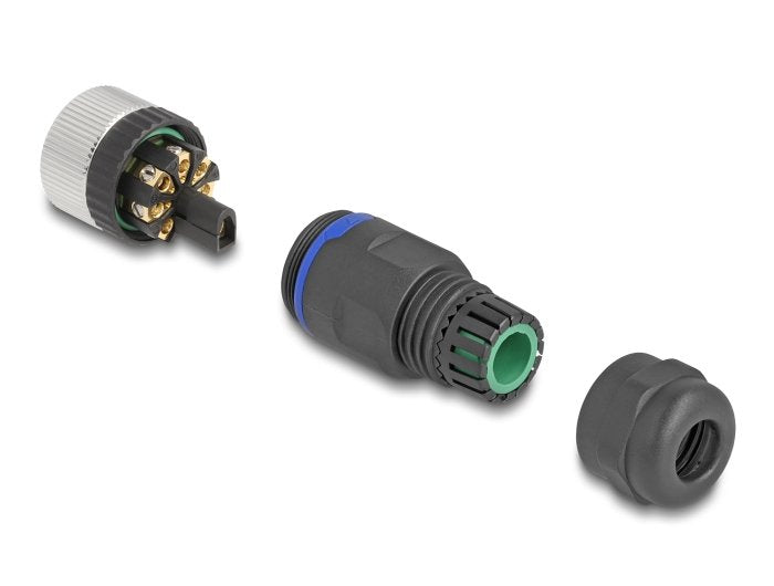 Delock 60538 M12 Conector Codificado A De 8 Pines Hembra Para Montaje Con Conexión Por Tornillo