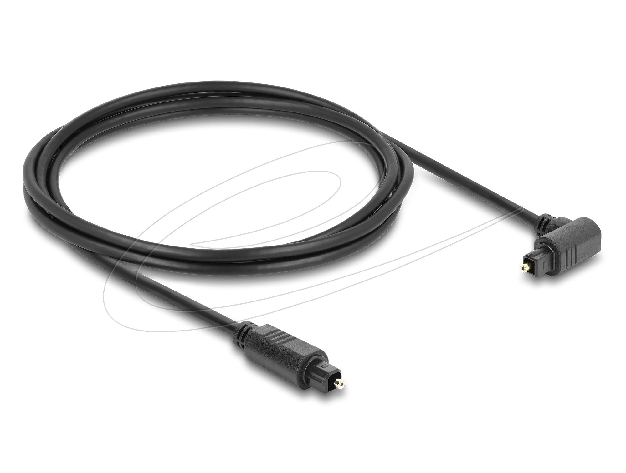 Delock Toslink Cable Stecker 90° Gewinkelt Auf Stecker Gerade, Ø 4 Mm, 2 M, Schwarz