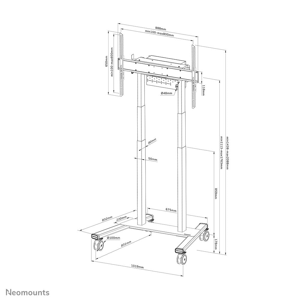 EAN 8717371449711 - Neomounts FL55-875BL1 mueble y soporte para dispositivo multimedia Negro Soporte de suelo fijo imagen 20
