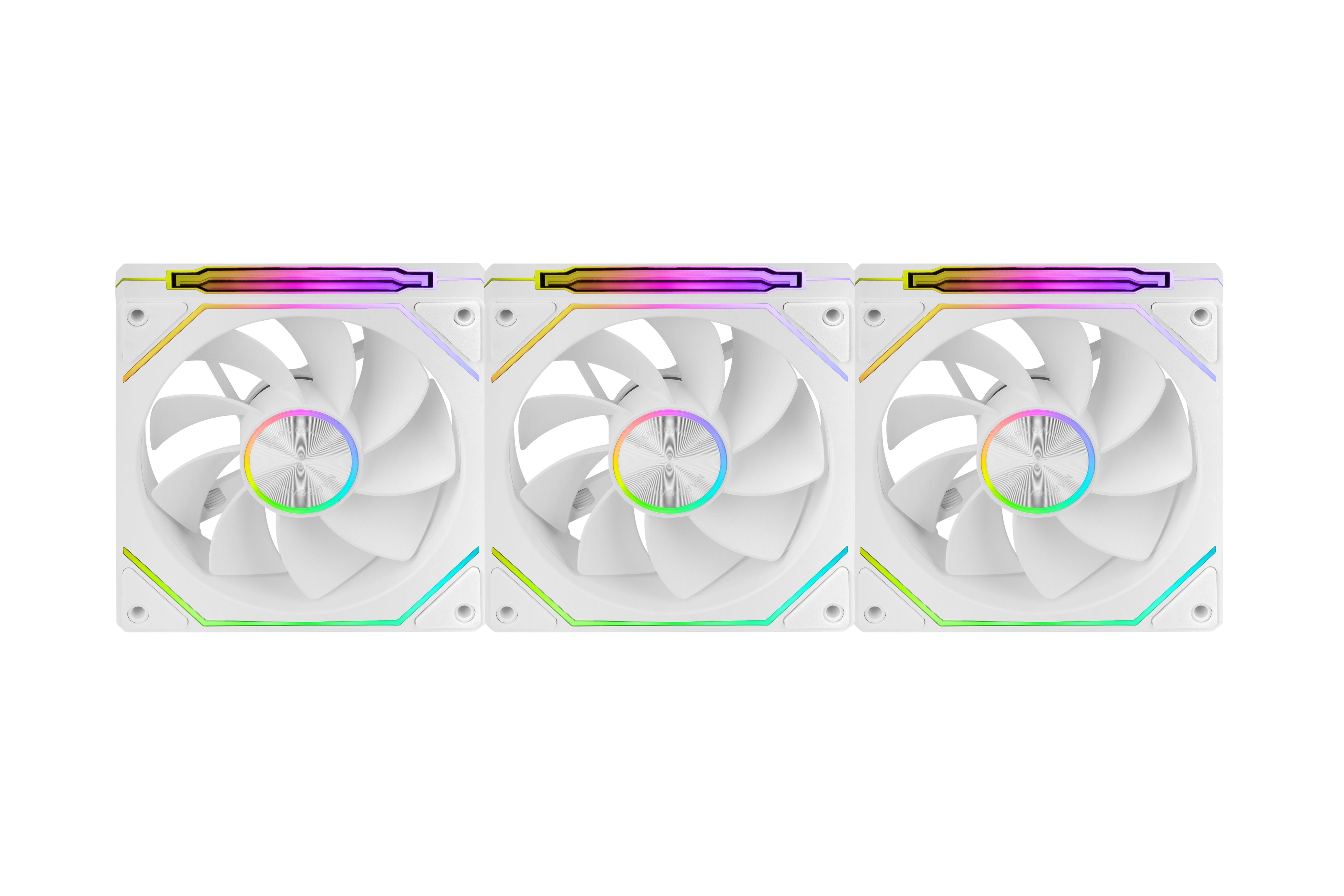 Pack 3 Ventiladores Invertidos Mars Gaming Mf-Linkfinitykit2r 12cm Argb Blancos