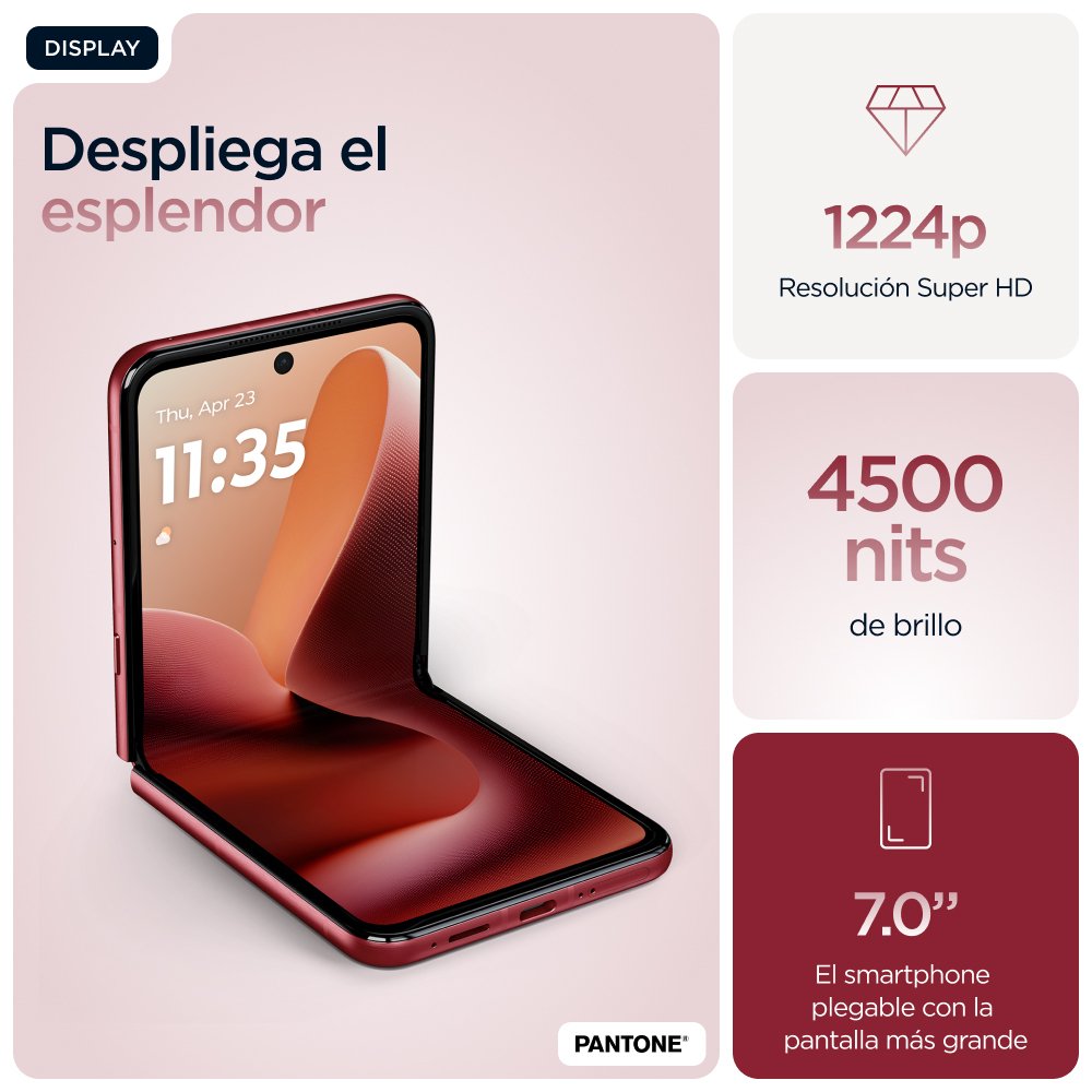 Smartphone Motorola Razr 60 Ultra 6.96" Sim Doble Android 15 5g Usb Tipo C 16 Gb 512 Gb 4700 Mah Burdeos