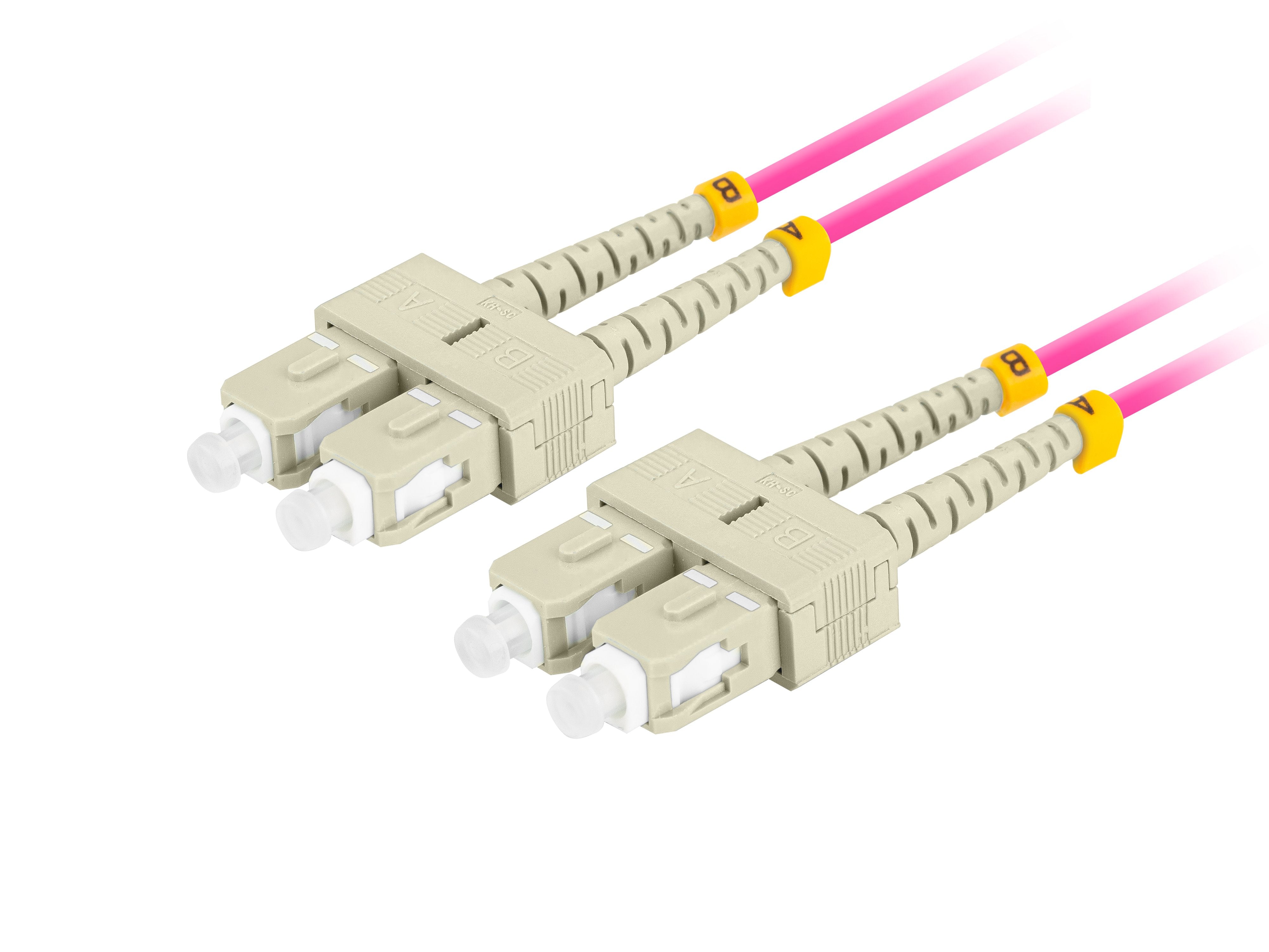 Cable Fibra Óptica 5m Lanberg Multi Sc/Upc-Sc/Upc Duplex Om4 50/125 Lszh Violeta