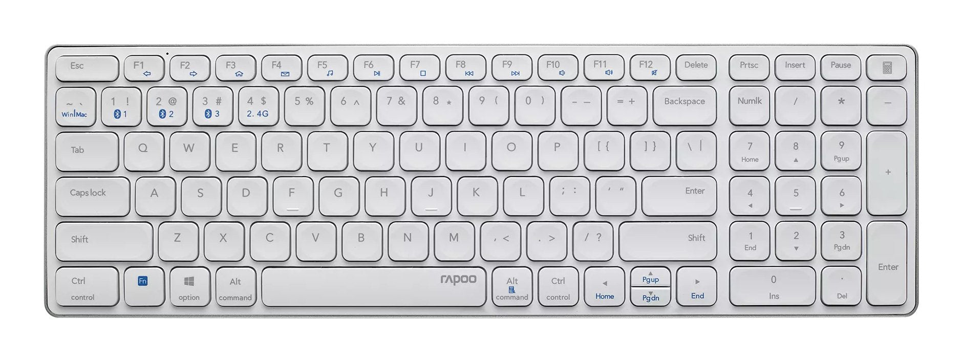 EAN 6940056114853 - Rapoo E9700M teclado Oficina RF Wireless + Bluetooth QWERTY Blanco imagen 5