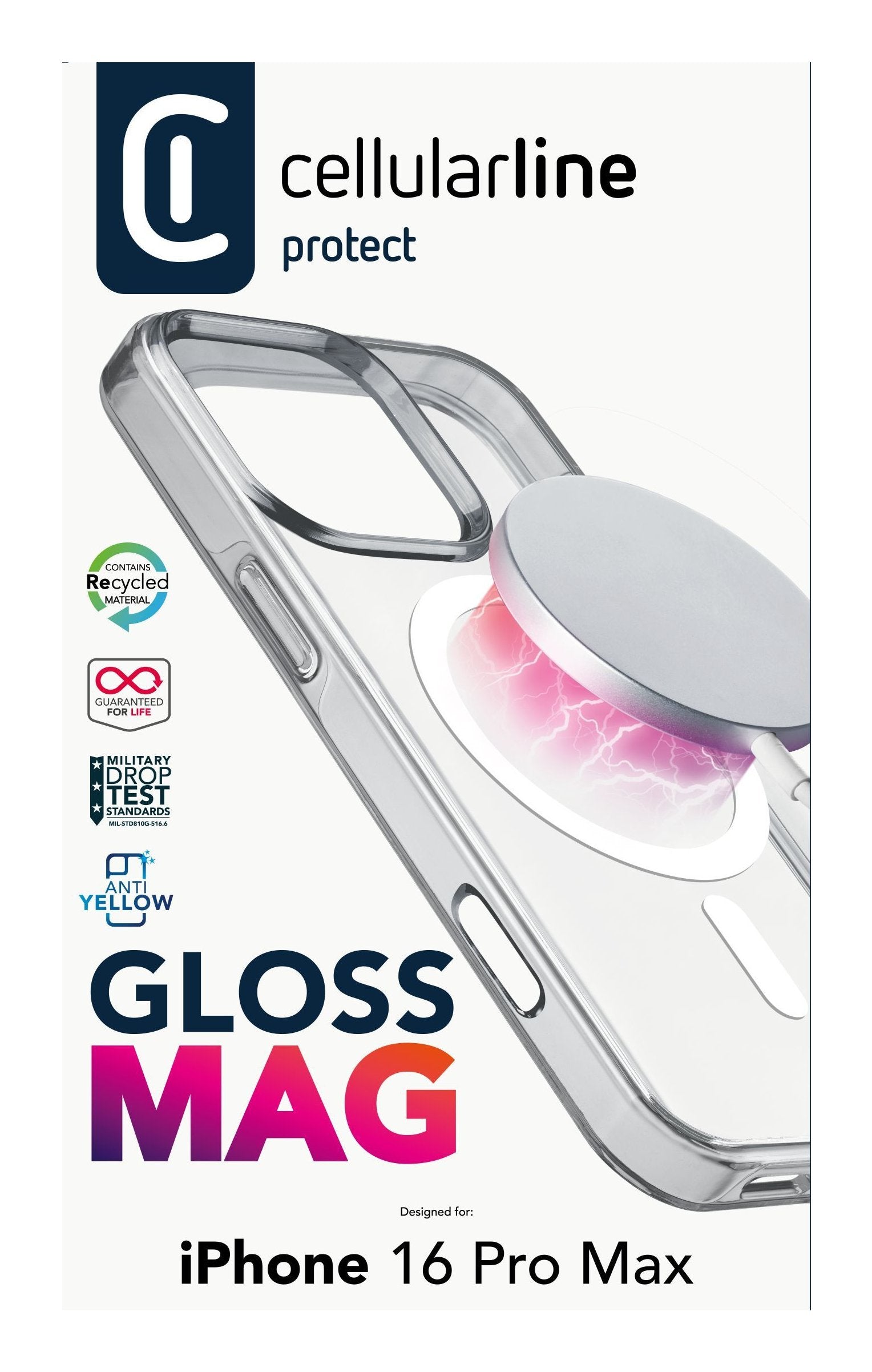 Cellularline Gloss Magsafe Case Mag Iphone 16 Pro Max Transp.