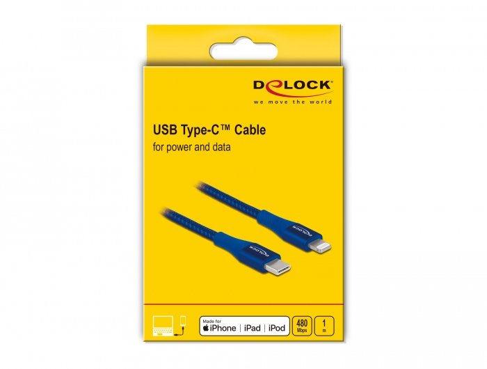 Delock 85416 Cable De Conector Lightning 1 M Azul