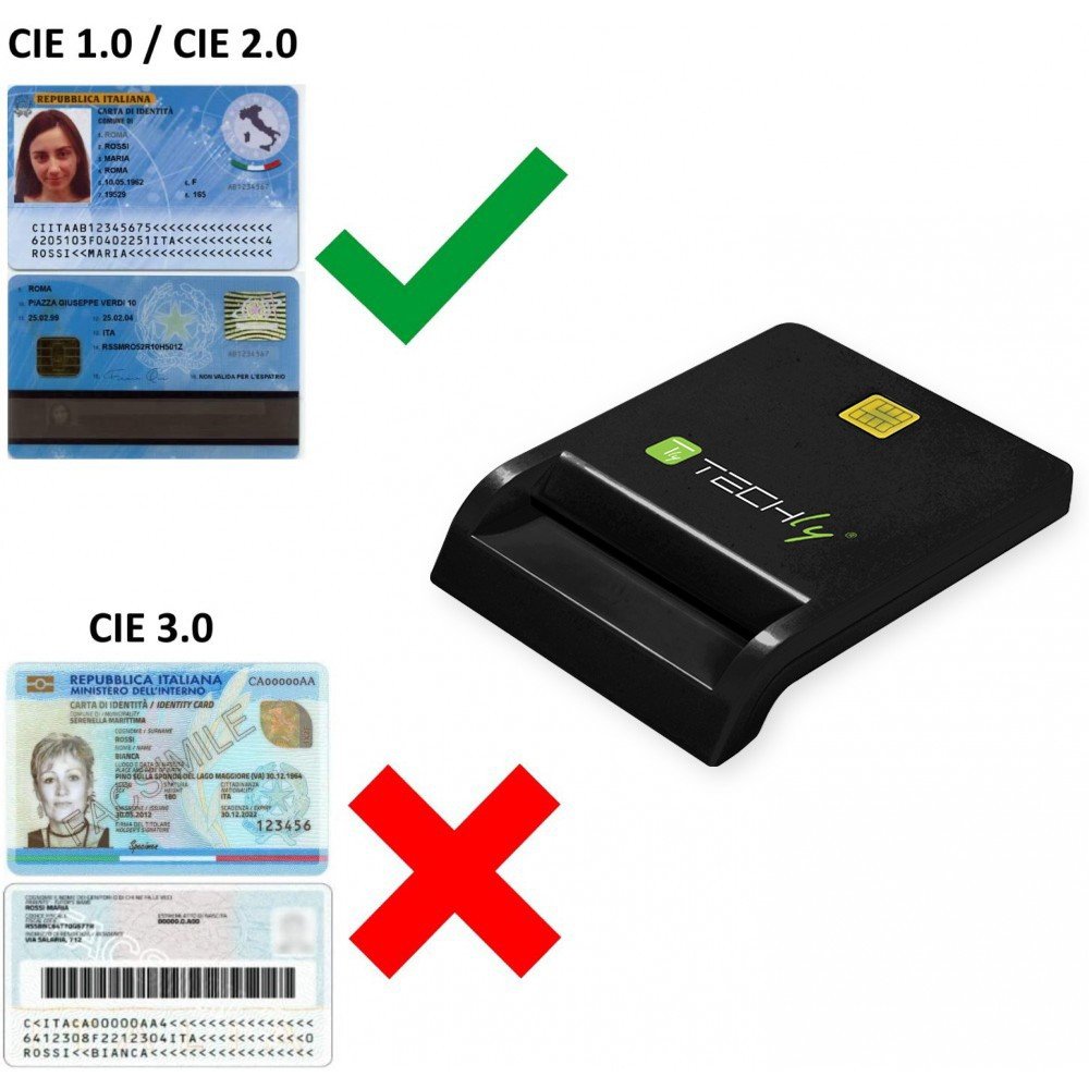 EAN 8051128108521 - Techly I-CARD CAM-USB2TYC lector de tarjeta inteligente Interior USB USB 2.0 Negro imagen 4