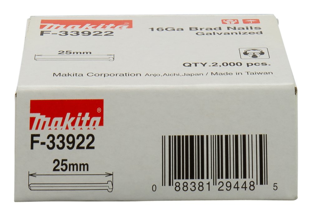 Makita Gauge Brad Nails 1,6x25mm F-33922  2000 Pcs.