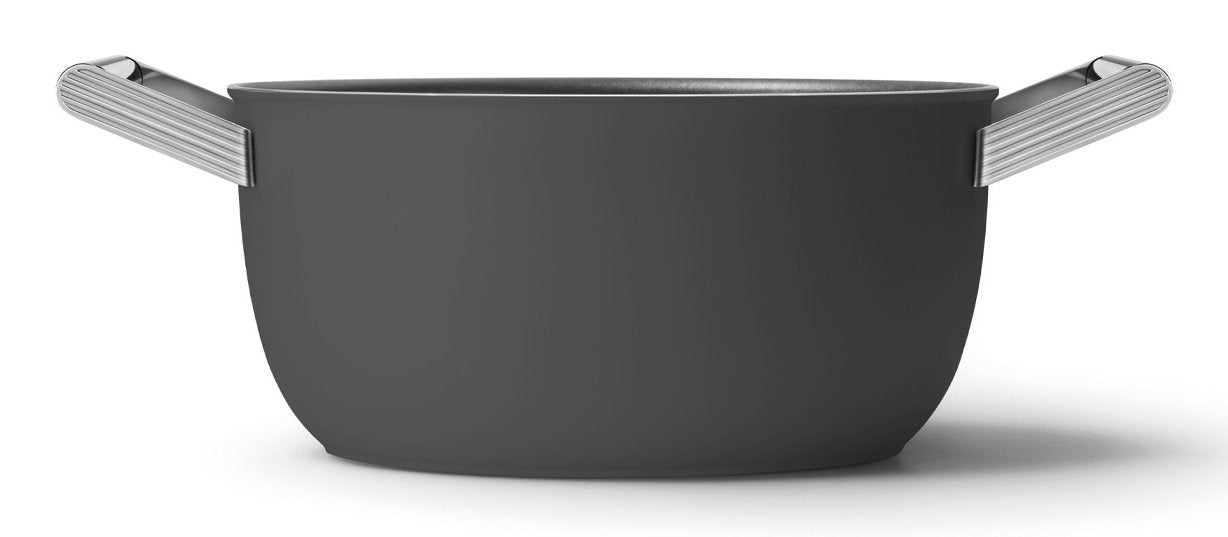 Smeg Csf2412blm Kochtopf, 20 Cm, Keramik, Edelstahlgriff, Mattschwarz