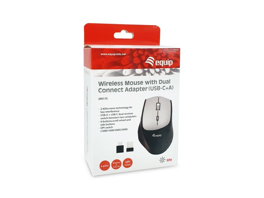 Ratón Equip 245115  Oficina Mano Derecha Rf Inalámbrico Óptico 2400 Dpi