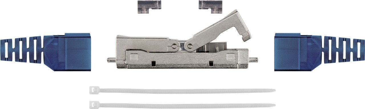 Goobay Adaptador De Red Rj45 Cat 6a [1x Lsa - 1x Lsa] Gris, Azul
