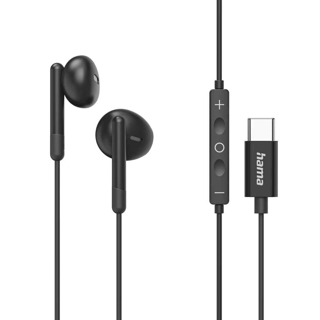 Auricular Intrauditivo Usb-C Hama Classy Microfono Cable 1.2m Color Negro