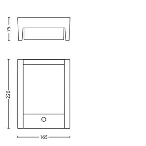 Aplique Exterior Philips Arbour 6w Sensor Movimiento 600lm 4000k Impermeable Ip44 Aluminio Antracita
