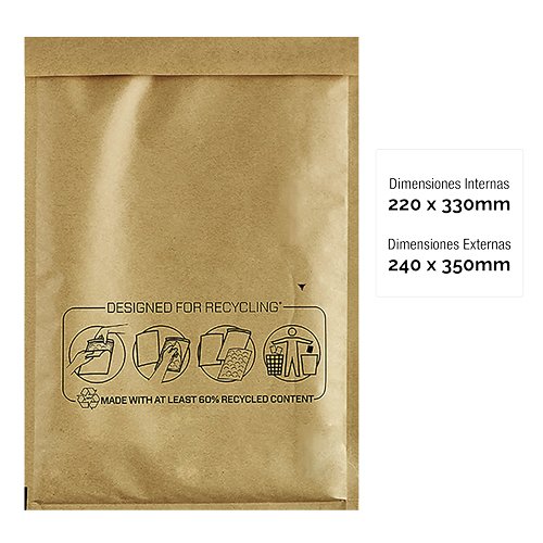 Bankers Box Pack De 50 Bolsas De Burbujas Acolchada - Medida 220x330mm - Burbujas Internas Para Amortiguacion - Ideal