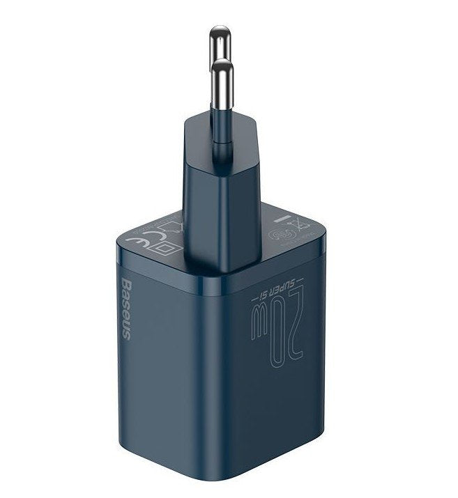 Baseus Travel Charger Set Super Si 1c Pd Fast Charger 20w Blue Eu (Ccsup-B03)