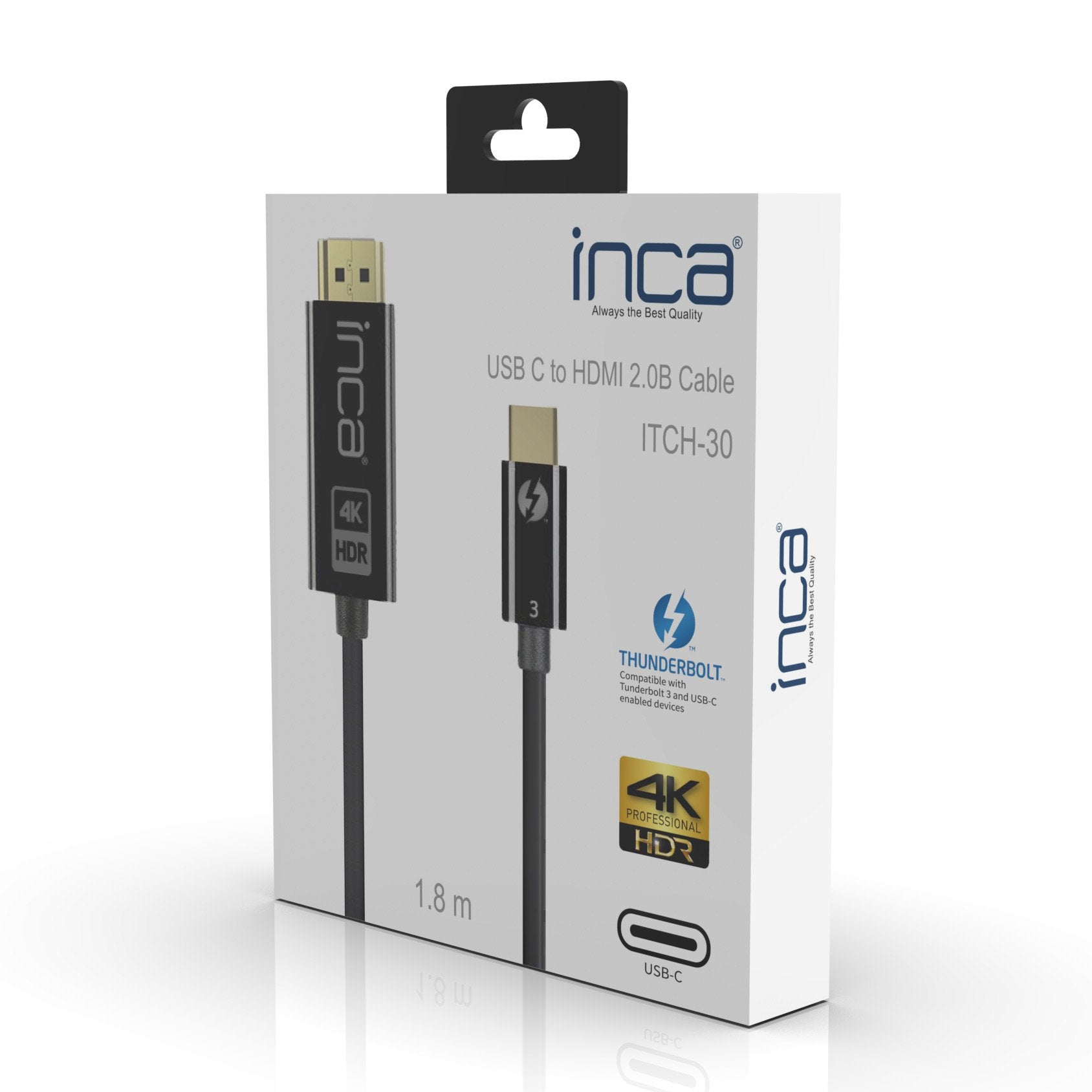 Inca Hdmi-Cable Itch-30 2.0 > Typ-C 4k60hz, Thunderb.3 1,8