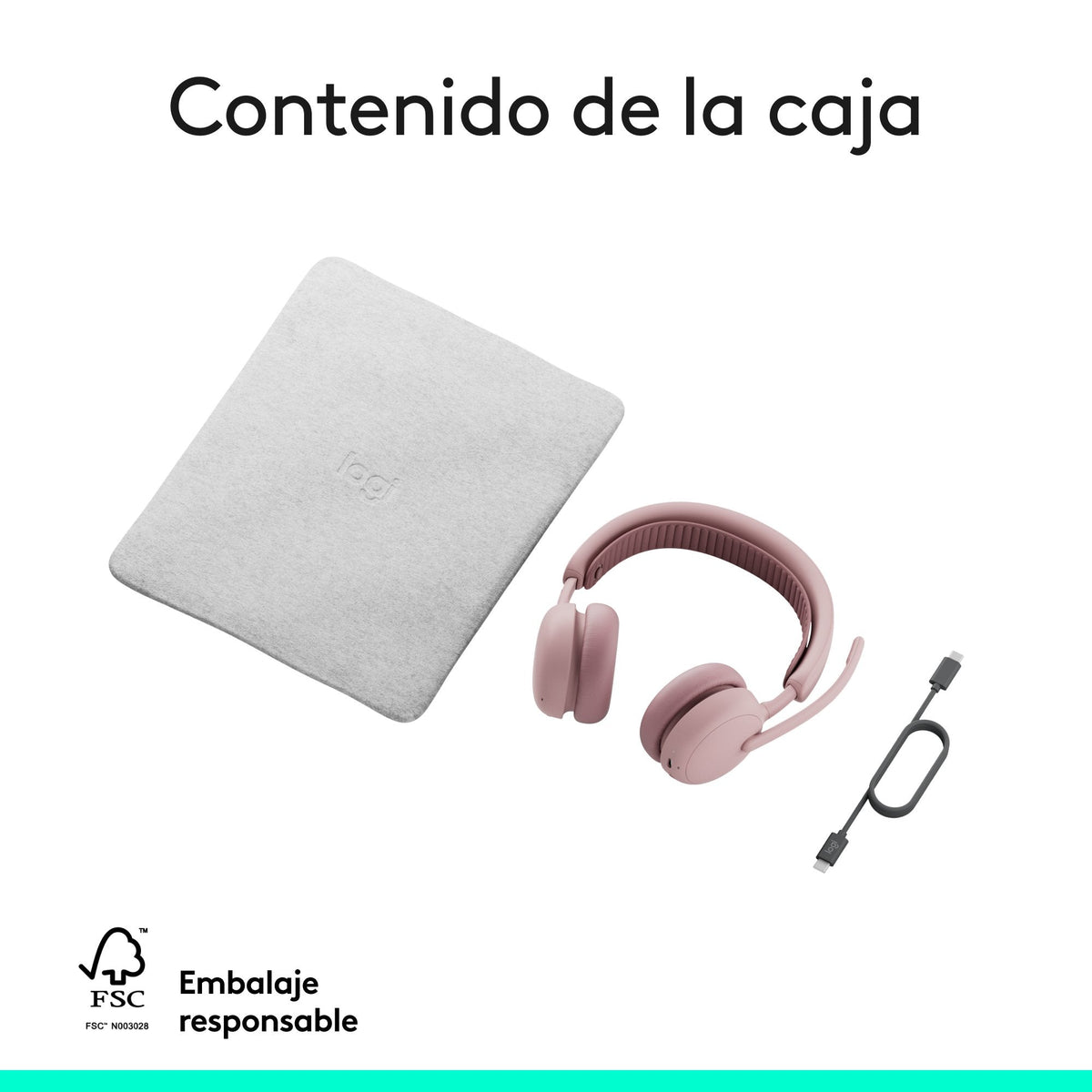 Auriculares Logitech Zone Wireless 2 Inalámbricos Bluetooth Con Cancelación De Ruido Rosa
